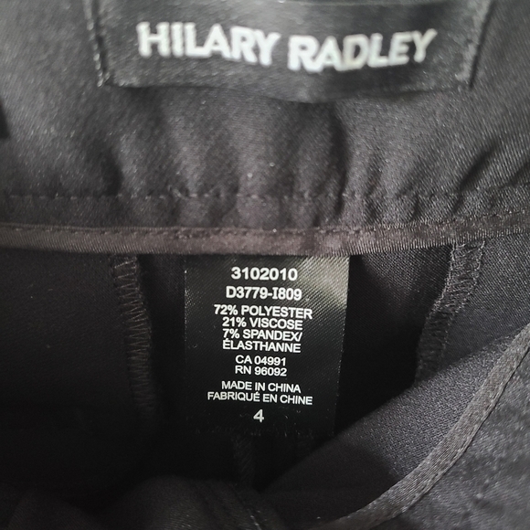 HILARY RADLEY Black Dress Pants Size 4 NWT - Picture 4 of 6